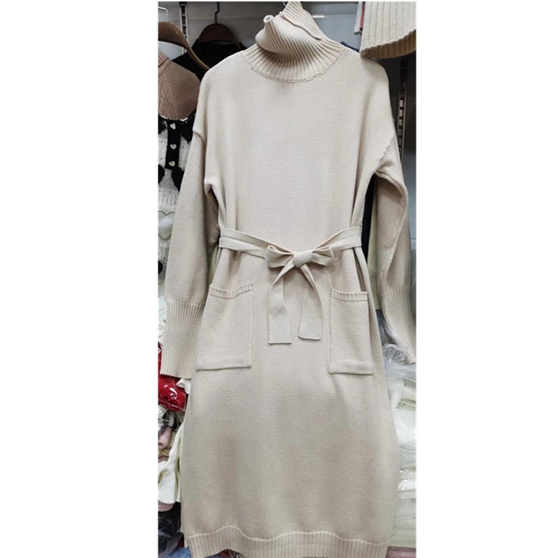 clothes women Autumn/winter fashion new women's dress with coat mid-length turtleneck knitted sweater dress