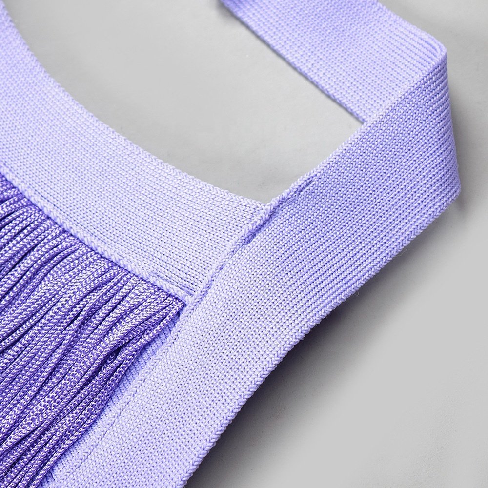 OULAIYADI New Hanging Neck Bandage Fringed Tassel Women Ladies Elegant Evening Summer Casual Dresses