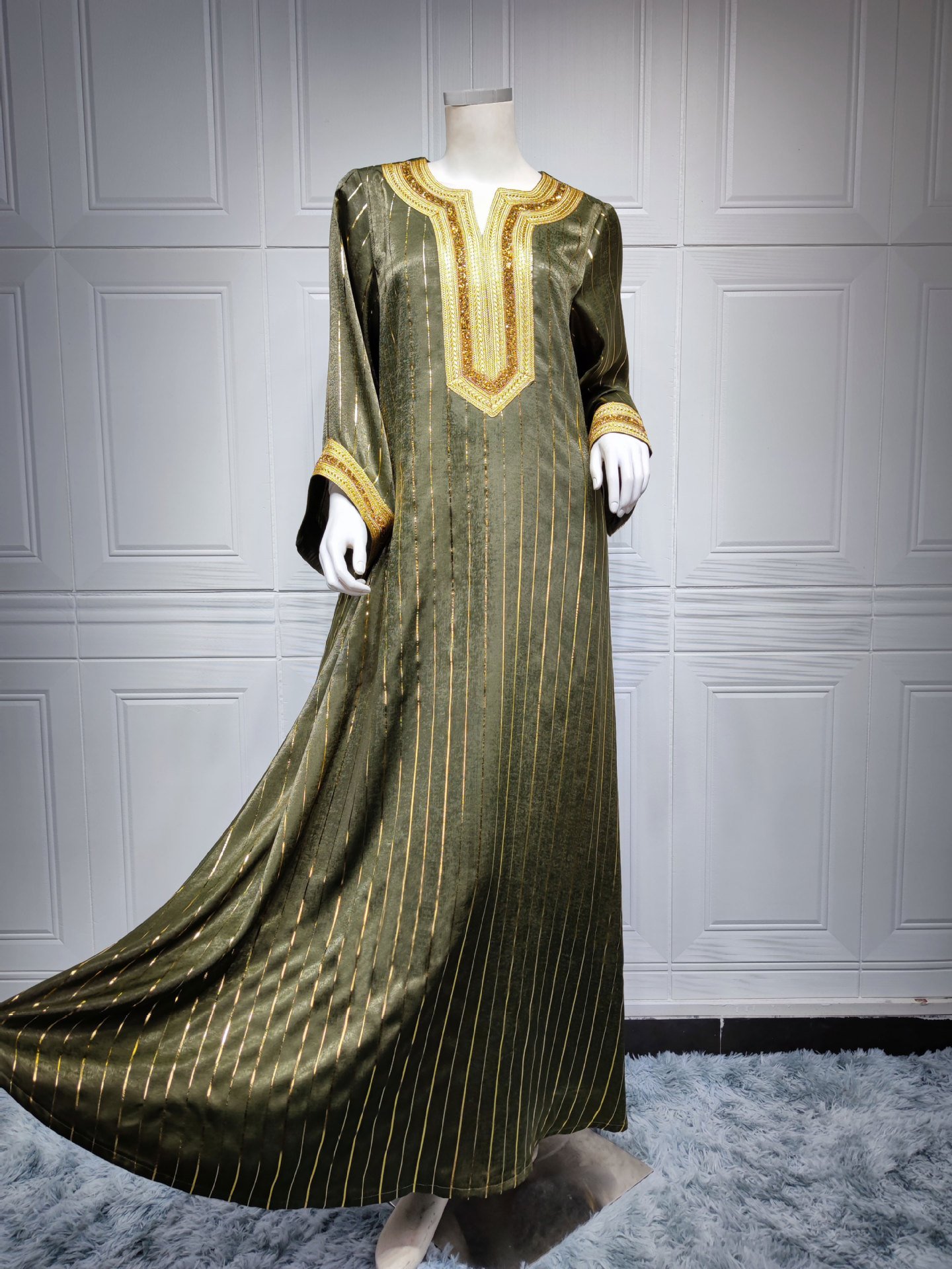 Muslim Dresses and Abaya For Women Lady Muslim Long Casual Sleeve Dress Plus Size Abaya Dress