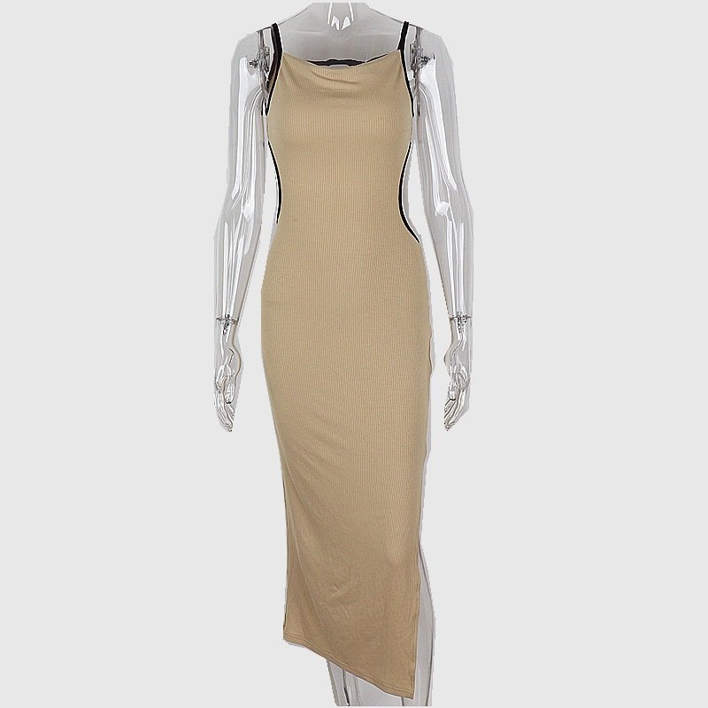 Spring and Autumn 2023 new women's knitted dress backless sleeveless suspenders casual dresses