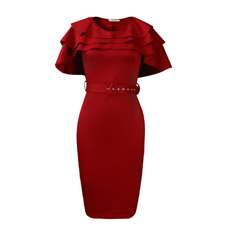 In Stock New Fashion Women'S Summer Layer By Layer Collar African Plus Size Dress For Spot European And American Lady
