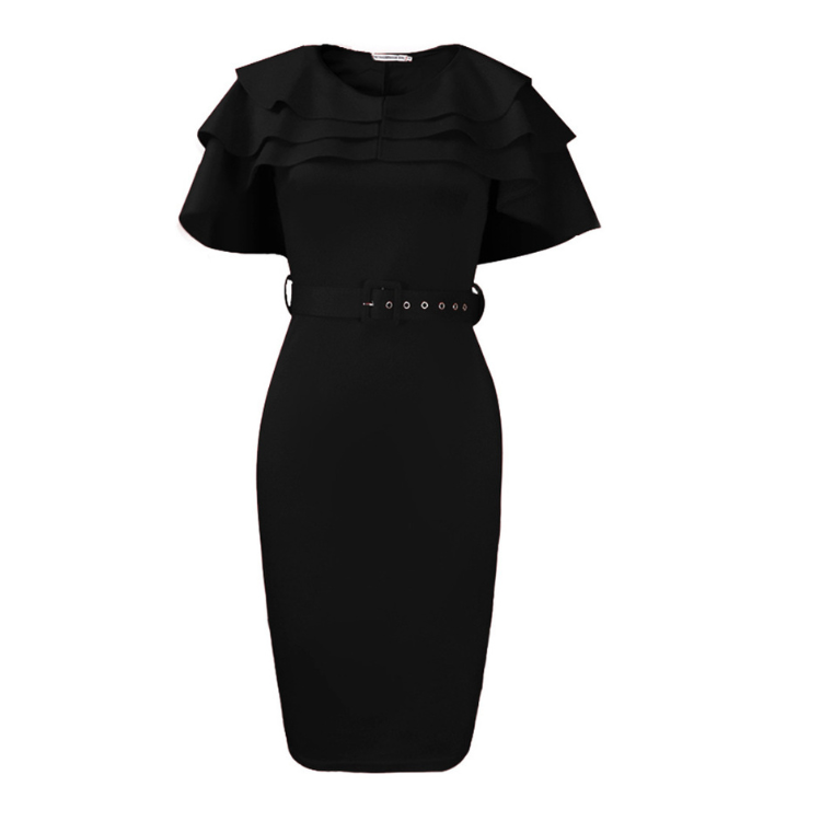 In Stock New Fashion Women'S Summer Layer By Layer Collar African Plus Size Dress For Spot European And American Lady