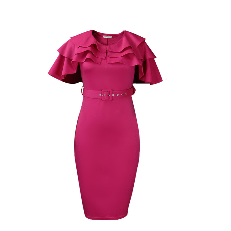 In Stock New Fashion Women'S Summer Layer By Layer Collar African Plus Size Dress For Spot European And American Lady