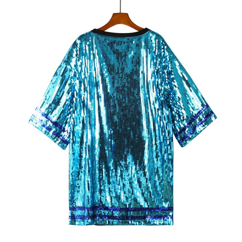 College Logo Full Sequin Jersey Dress Football Jersey Game Day Sequin Dress KC Shirt Kansas City Football Sequin T-Shirts Dress