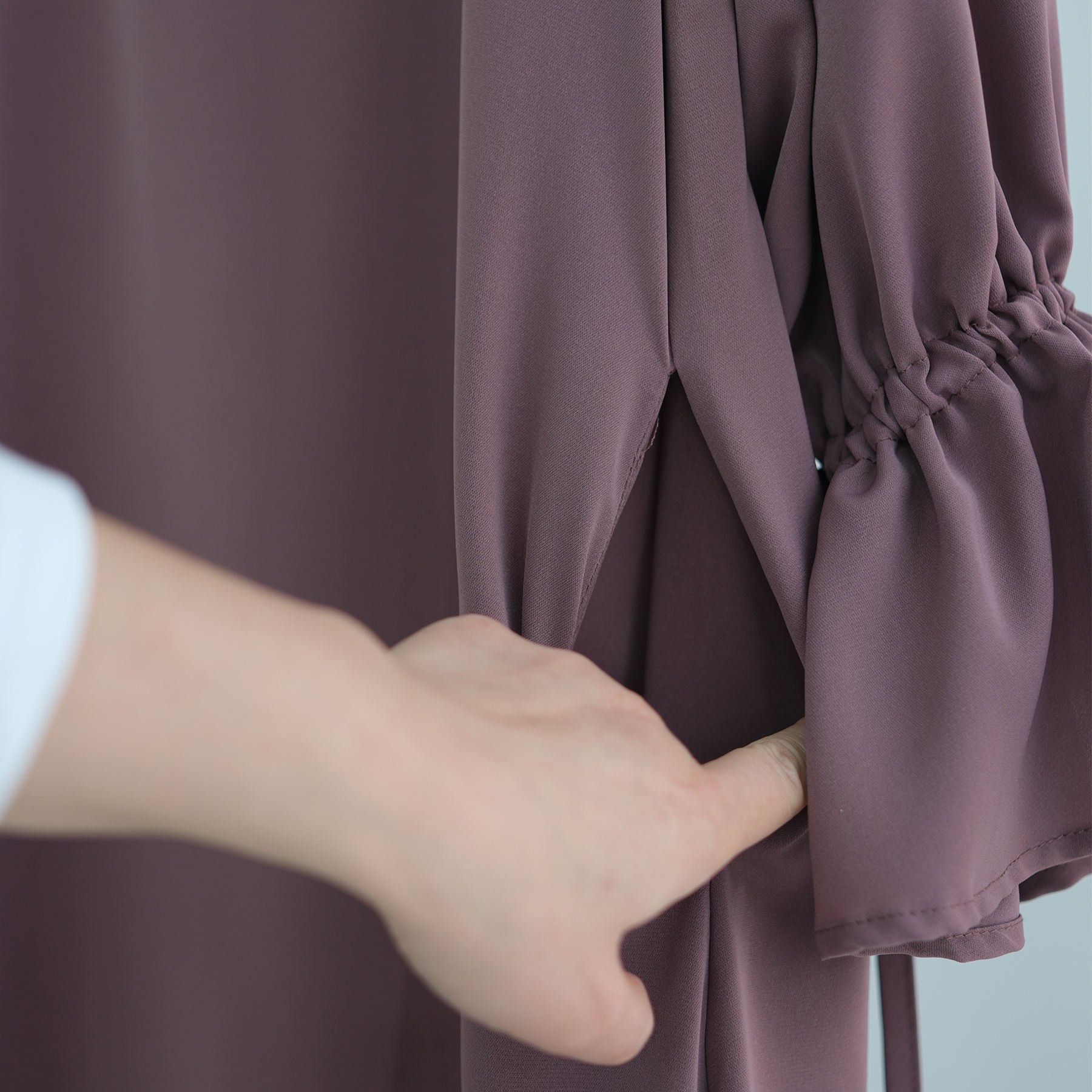 New Abaya Islamic Clothing Premium Nida Adjustable Ruffle Sleeve Womens Dresses Invisible Front Zipper Abaya Women Muslim Dress
