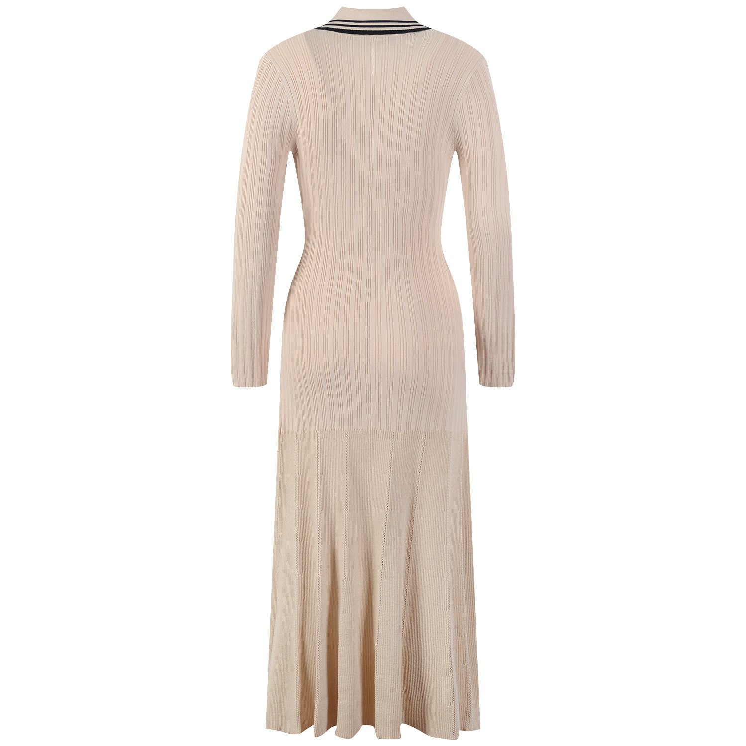 Fashion Design Lapel Metal Button Long Sleeve Sexy Dress Women's Clothing 2024 Knitted Elastic Thin Long Elegant Women's Dresses
