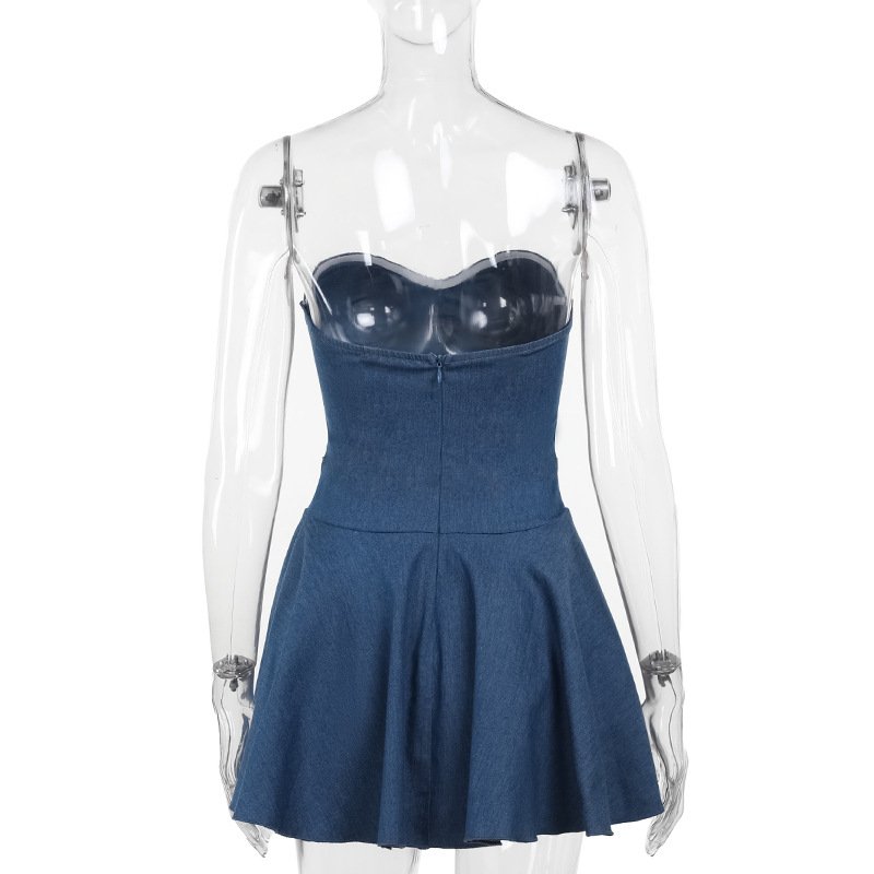 2024 summer boutique ladies prom fashion strapless women bodycon dress clothes