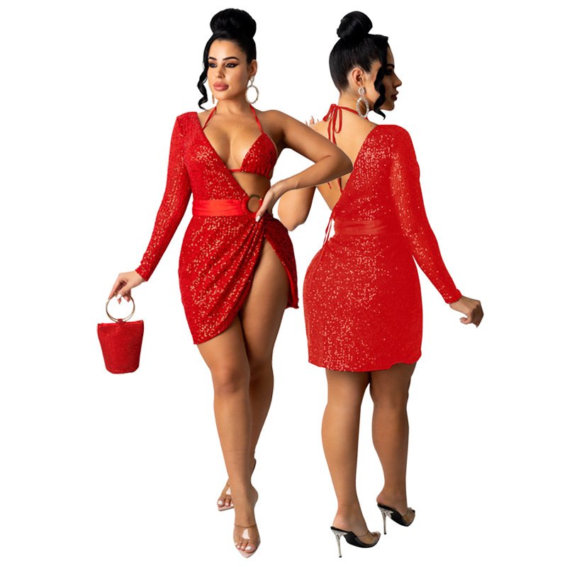 Custom high quality design sequin dresses women lady elegant party luxurious Shining with Good quality