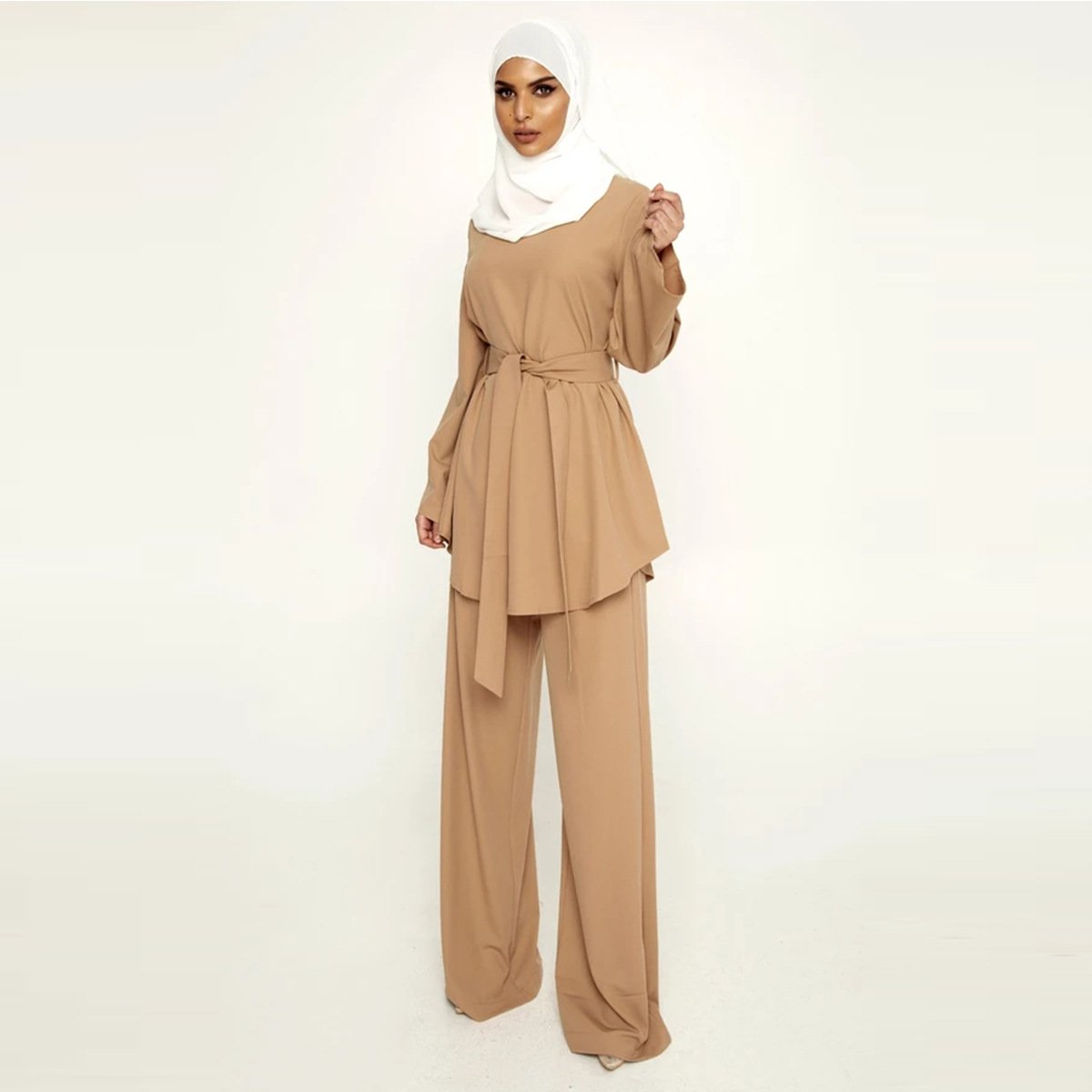 Modern islamic women sport wear color matching long Glory abaya women dresses