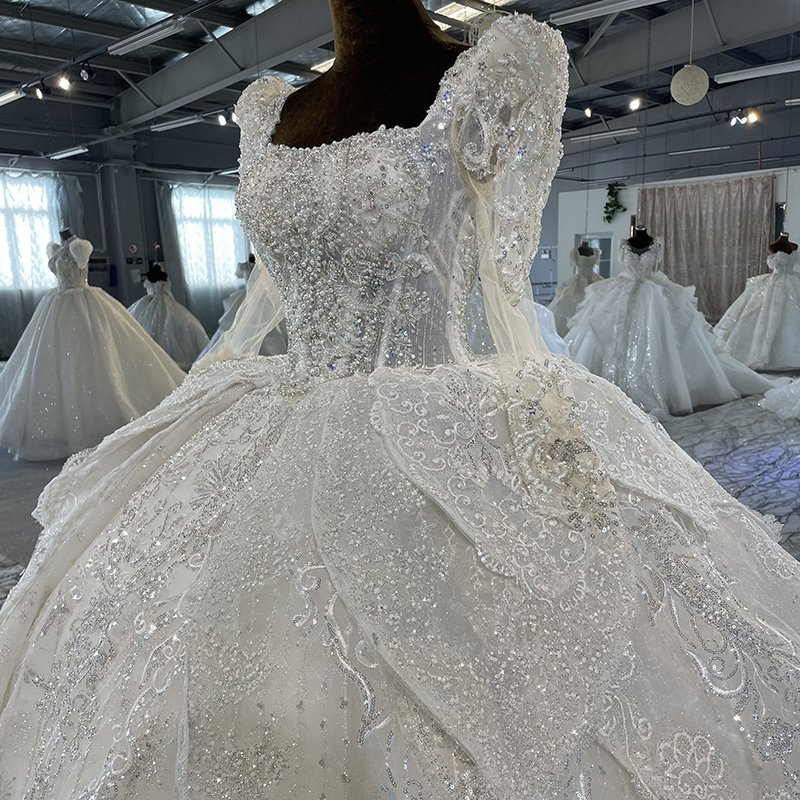 Mn112 Lace Applique Ball Gown Cheap Wedding Dress Long Sleeve Bridal Gown Wedding Dress