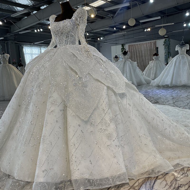 Mn112 Lace Applique Ball Gown Cheap Wedding Dress Long Sleeve Bridal Gown Wedding Dress