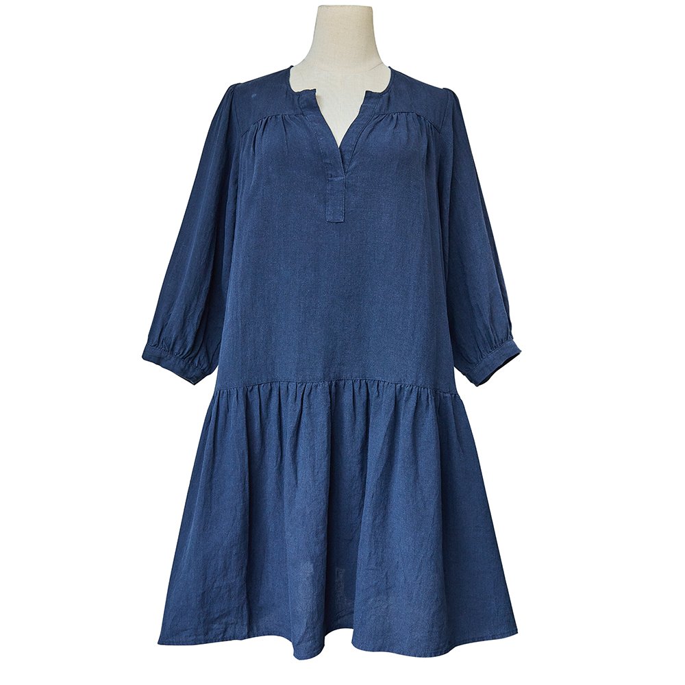 Hot Sale High Quality Custom Spring Autumn summer oversize comfy ladylike loose solid color dress