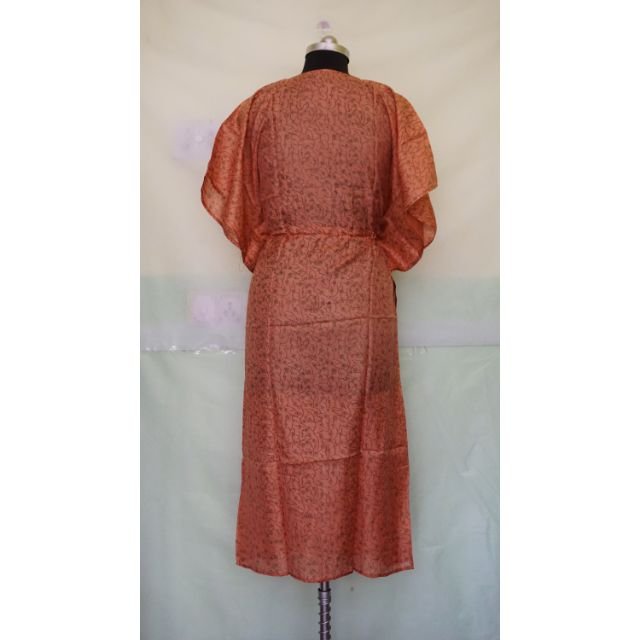Nightwear Dressing Gown Loose Tunic Indian Caftan Dress Long Vintage Silk Saree Kaftan Recycled Maxi Dress Bridal Gift Dress