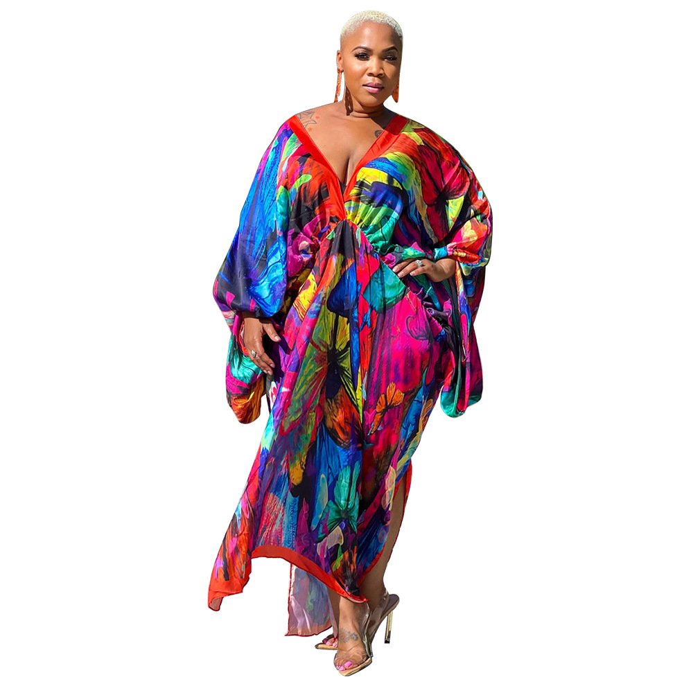 BuPao Cheapest price Spring 2024 Women Clothes Long Sleeve African Clothing Print Fashion Long Trench Robe Casual Dresses Modest
