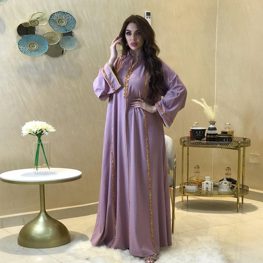 R-137 Abayas Dubai Middle East Simple Modest Kaftan Islamic Clothing Abaya Women Muslim Dresses