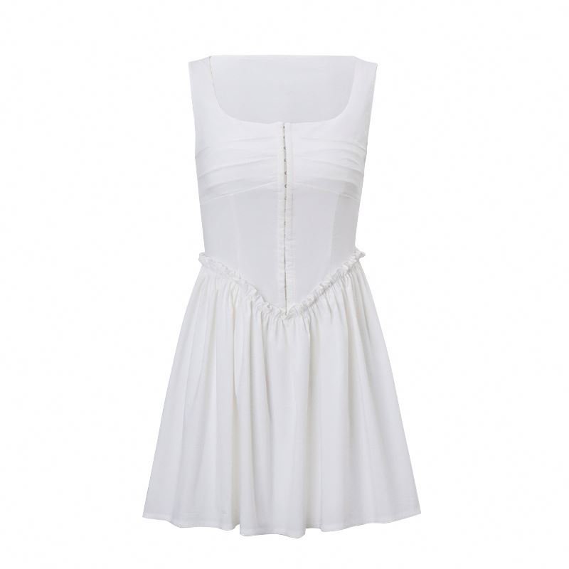 Wholesale Factory custom mini halter tube corset casual dress High Waist Solid Short Vintage Summer Casual Dresses