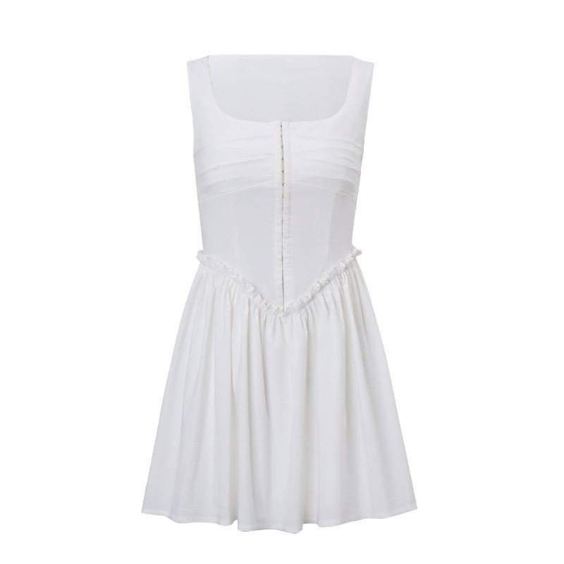 Wholesale Factory custom mini halter tube corset casual dress High Waist Solid Short Vintage Summer Casual Dresses