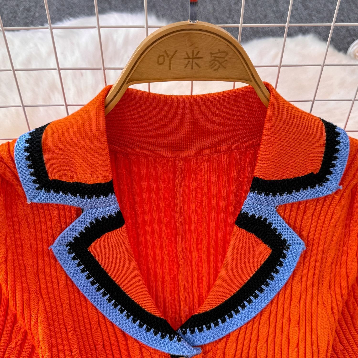 wholesale women color blocking short sleeve knitted midi dress contrast color ladies embroidery causal dress