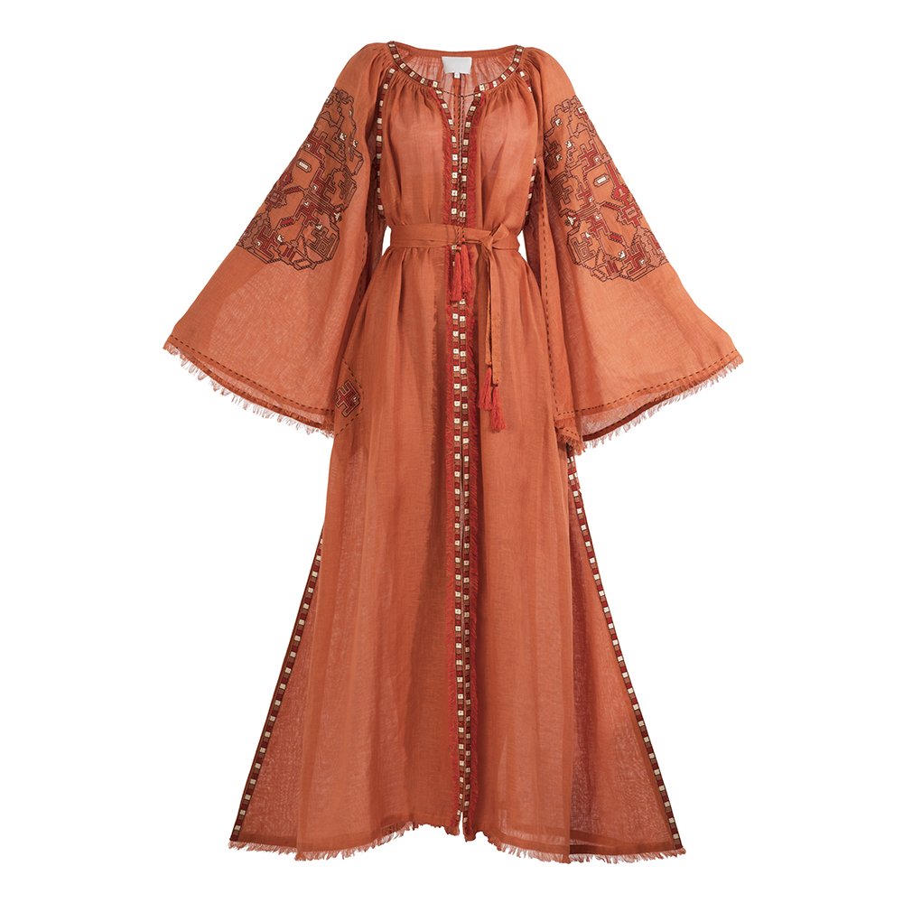 New Fashion Modern Print Long Sleeve Maxi Dress Muslim Women Day life Casual Dresses Women