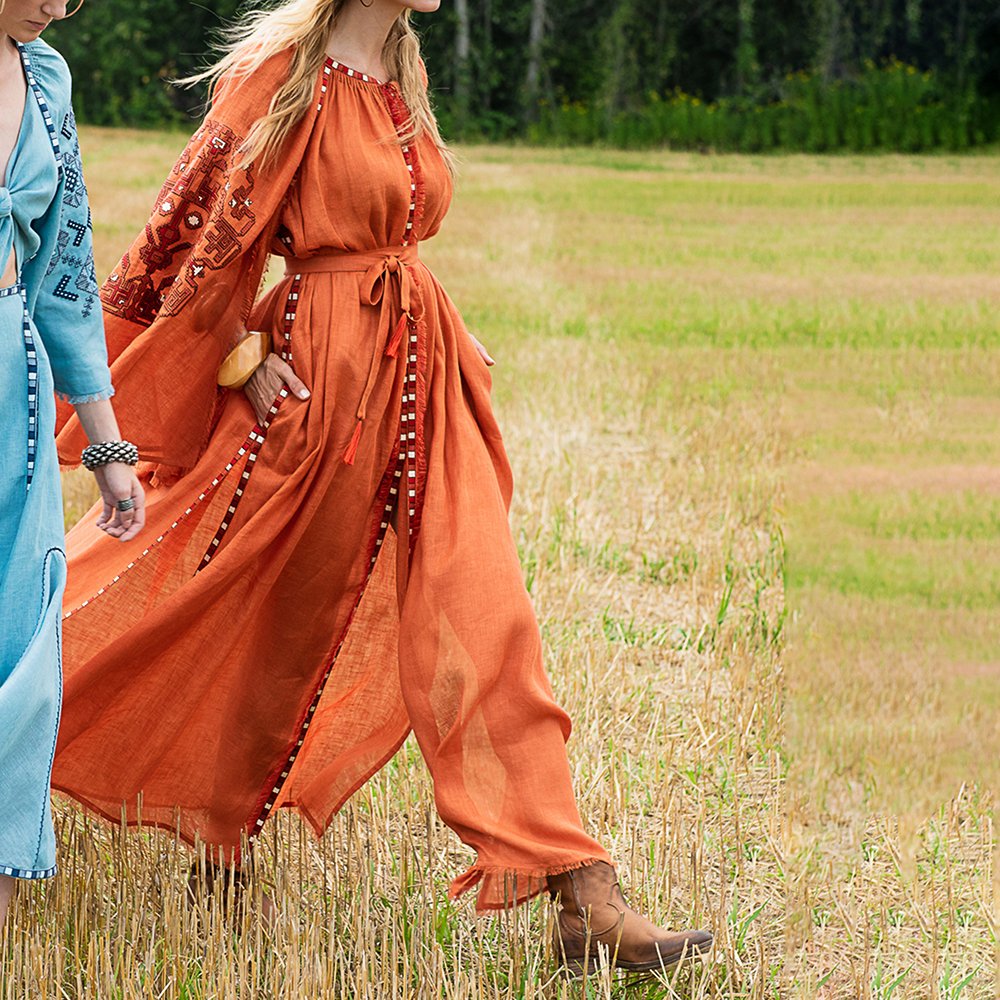 New Fashion Modern Print Long Sleeve Maxi Dress Muslim Women Day life Casual Dresses Women