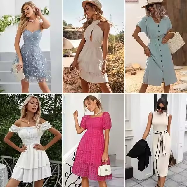 Anna 2024Brand Women's Mix Style Stock Dresses T-shirts Small Shirts Pants Skirts