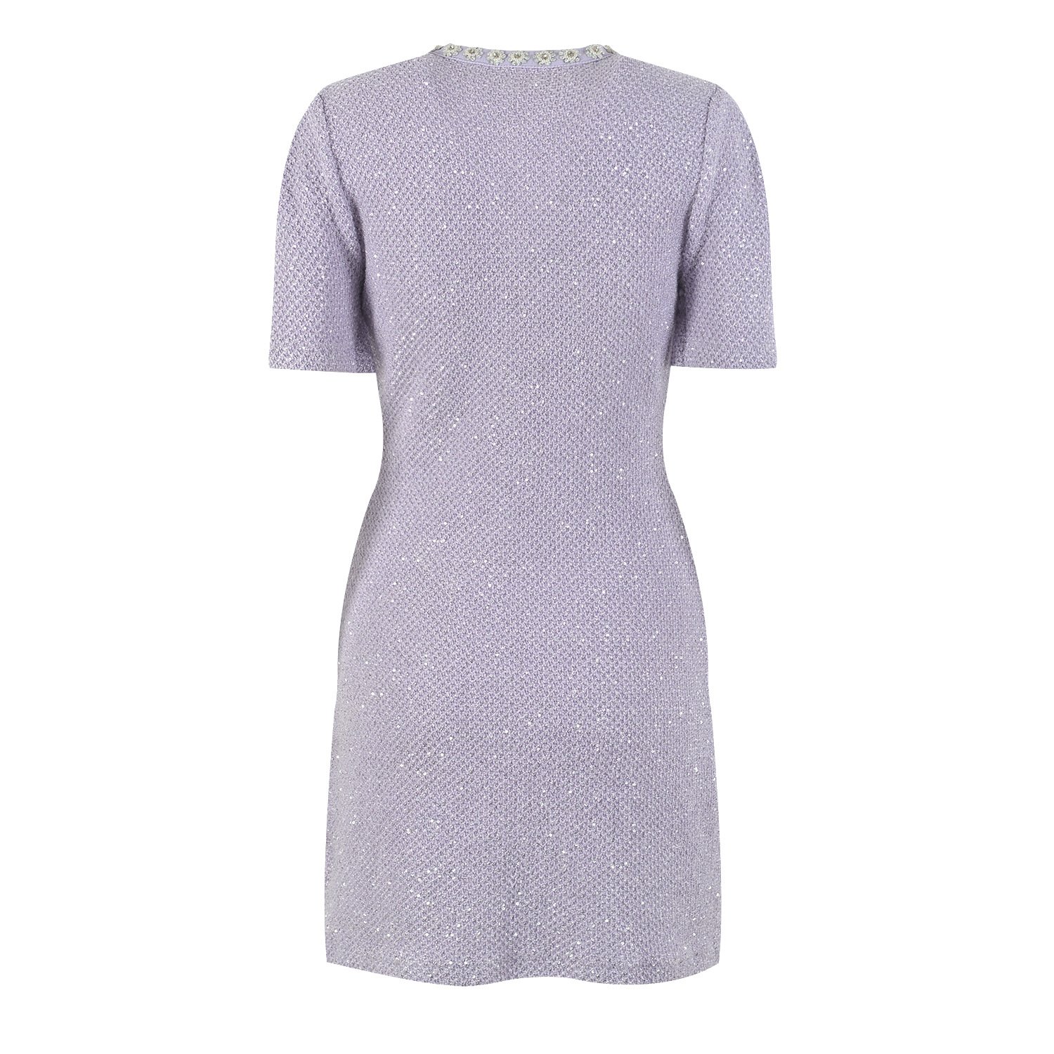 New dropshipping hot fashion and elegant crystal beading short sleeve sweater dress women clothing fall 2023