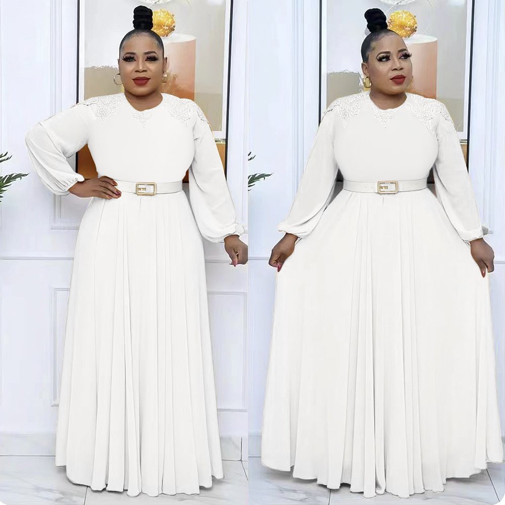 H & D Fashion African Plus Size Dresses For Women Dashiki Casual Dresses With Belt Maxi Robe
