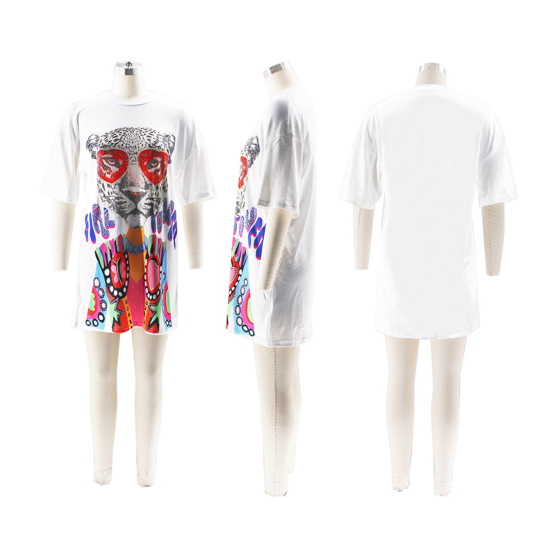 GX487 Boutique short sleeve printed t-shirt dresses clothing women elegant casual mini dress
