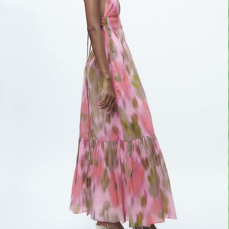 Cost-effective Universal for Home Travel Lazy and casual style Floral print Camisole dress Casual dresses