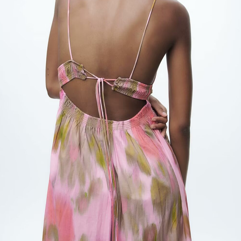 Cost-effective Universal for Home Travel Lazy and casual style Floral print Camisole dress Casual dresses