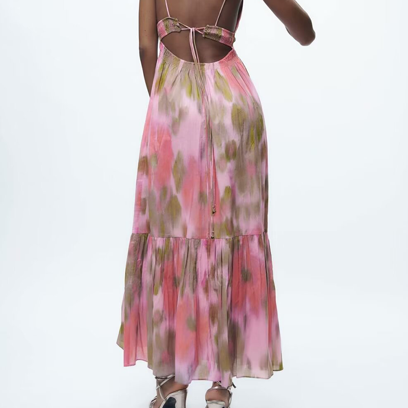 Cost-effective Universal for Home Travel Lazy and casual style Floral print Camisole dress Casual dresses