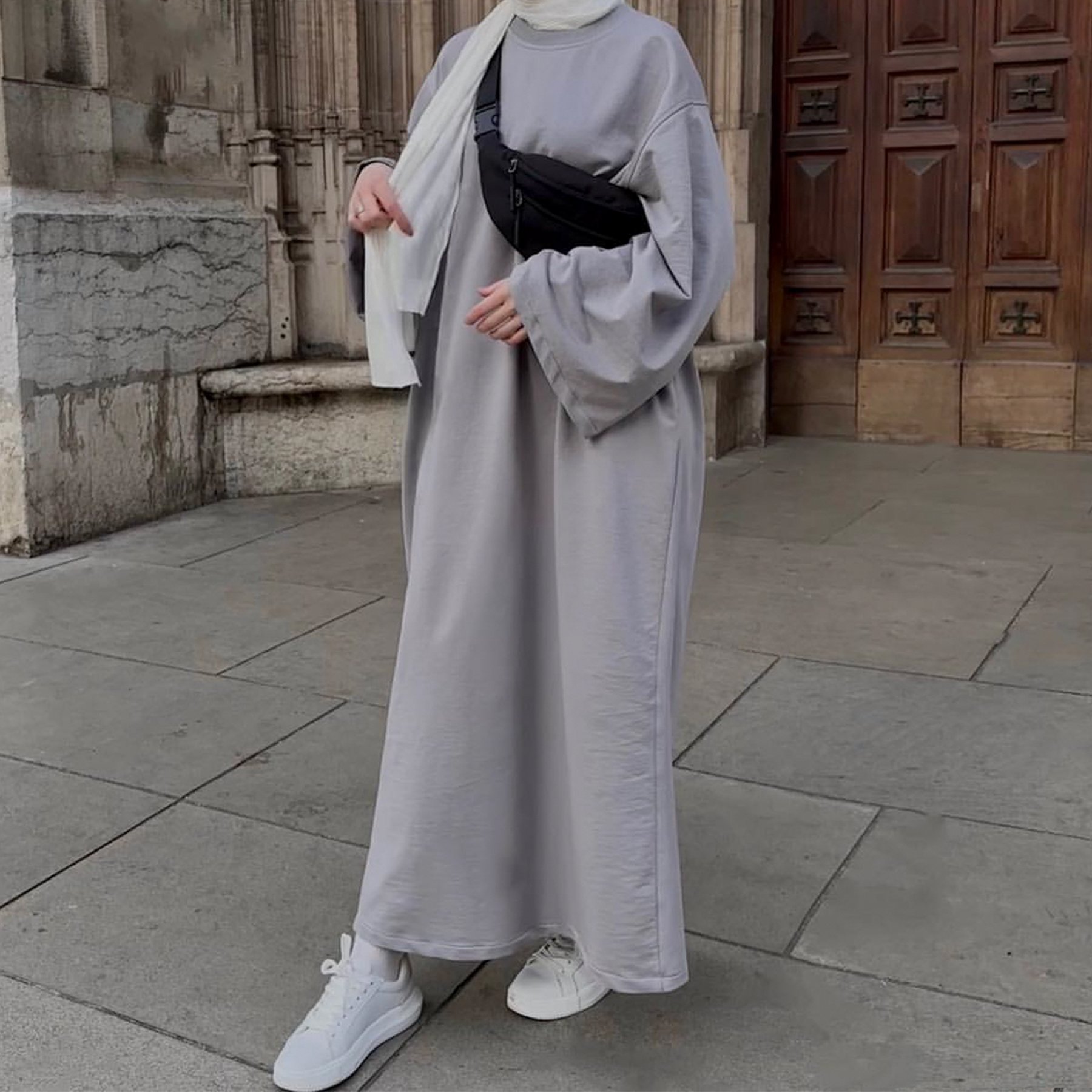 Loriya New Sweatshirt Abaya Muslim Dresses Daily Wear Casual dresses Plain Simple Women Abaya islamic clothing