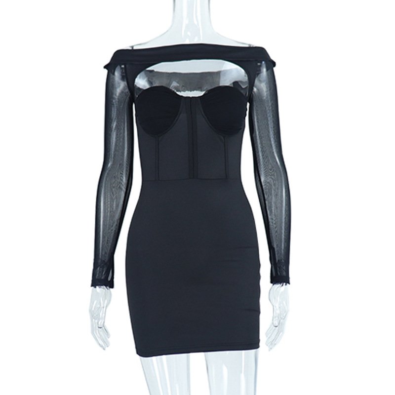 personality casual women's dresses elegant popular sunken slim-fit Bodycon Dresses