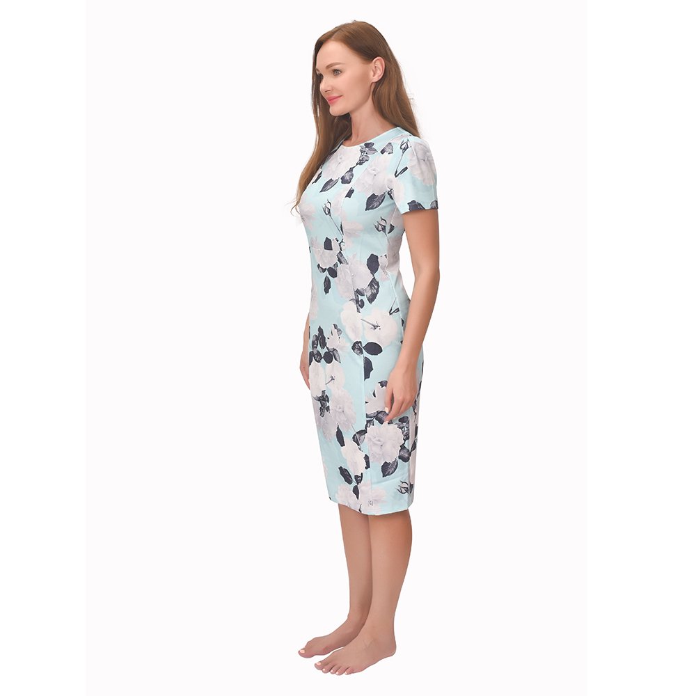 Hot Sale Fashion Design Floral Dresses Short Sleeve Women Summer Fashion Casual Dress
