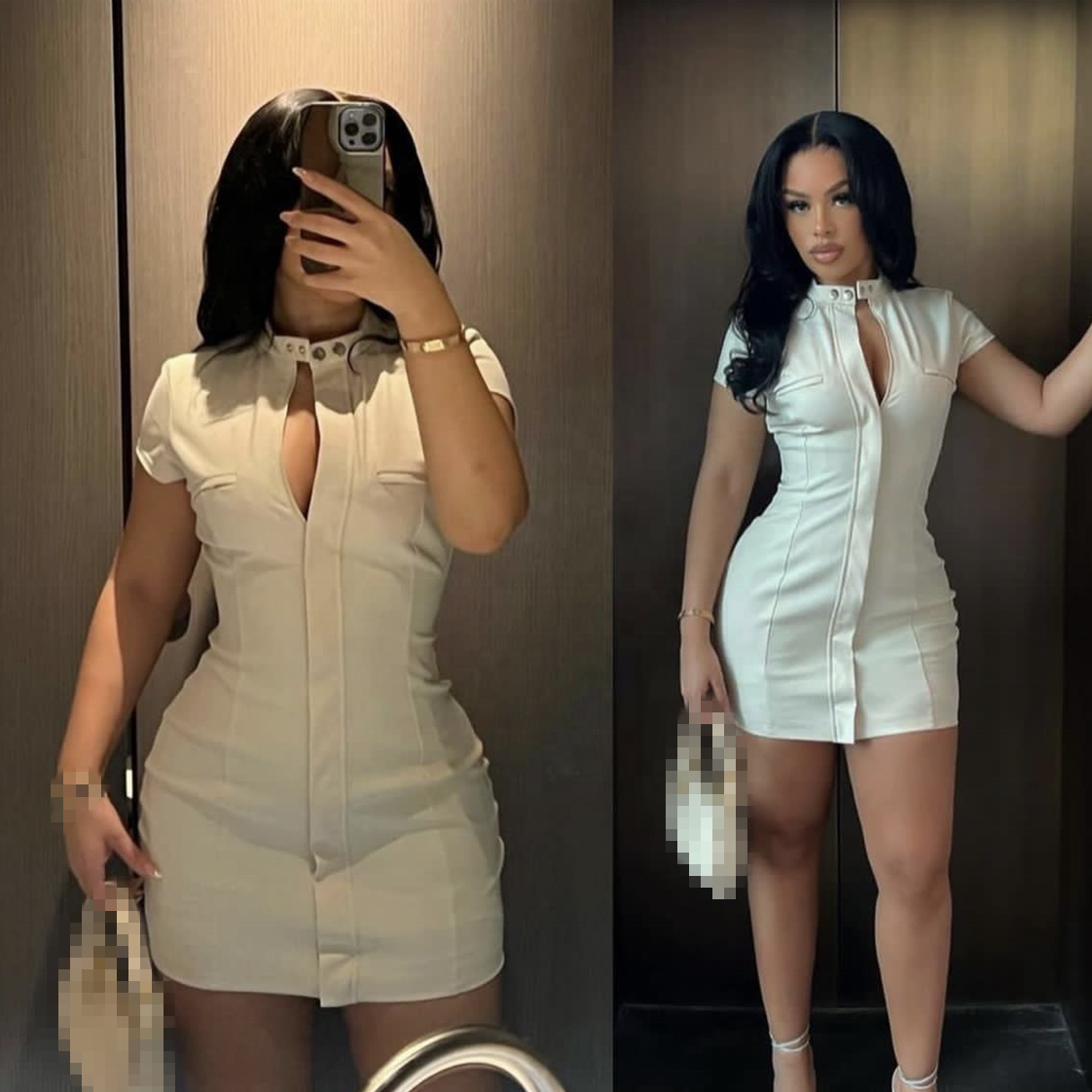 Fashion New Trending Streetwear Slim Fit Bodycon Summer Solid Plain Dresses Mini Dress Cheap Casual Women Dress