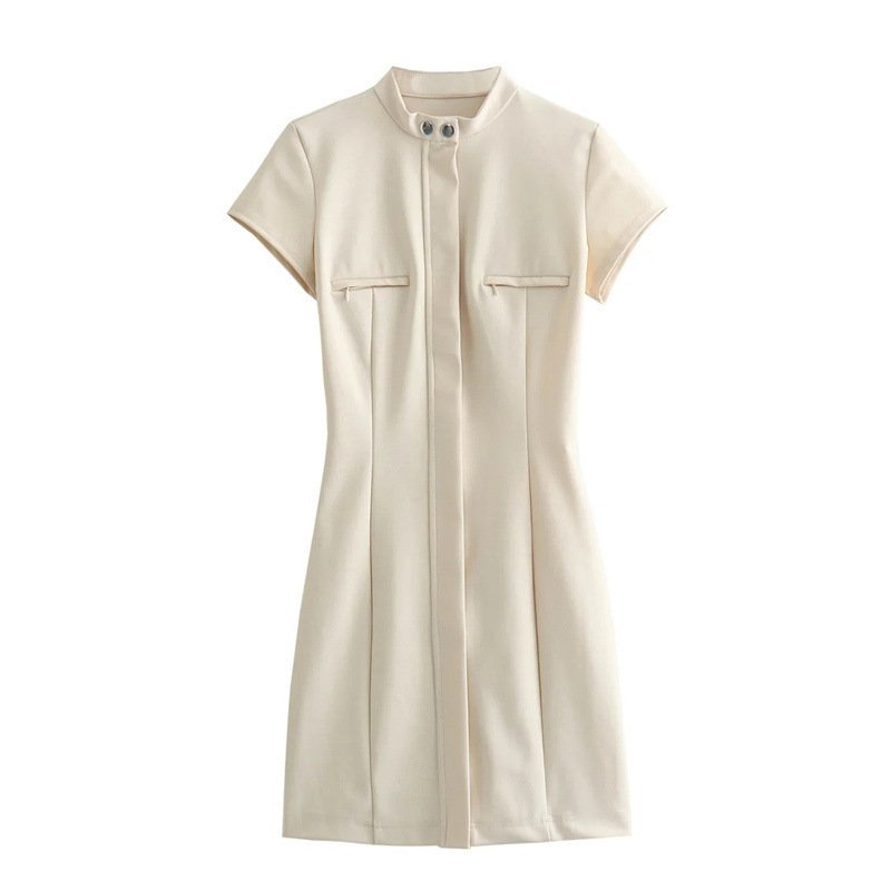 Fashion New Trending Streetwear Slim Fit Bodycon Summer Solid Plain Dresses Mini Dress Cheap Casual Women Dress