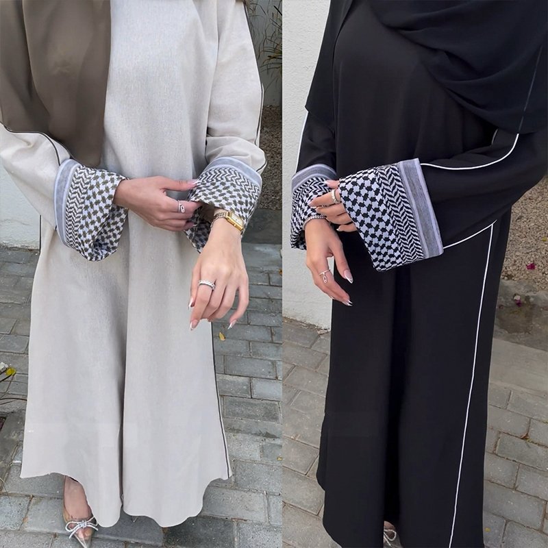 New Linen Embroidery Kufiyah Modest Abaya Muslim Dress Ramadan Closed Abaya Women Muslim Clothing Casual Dresses