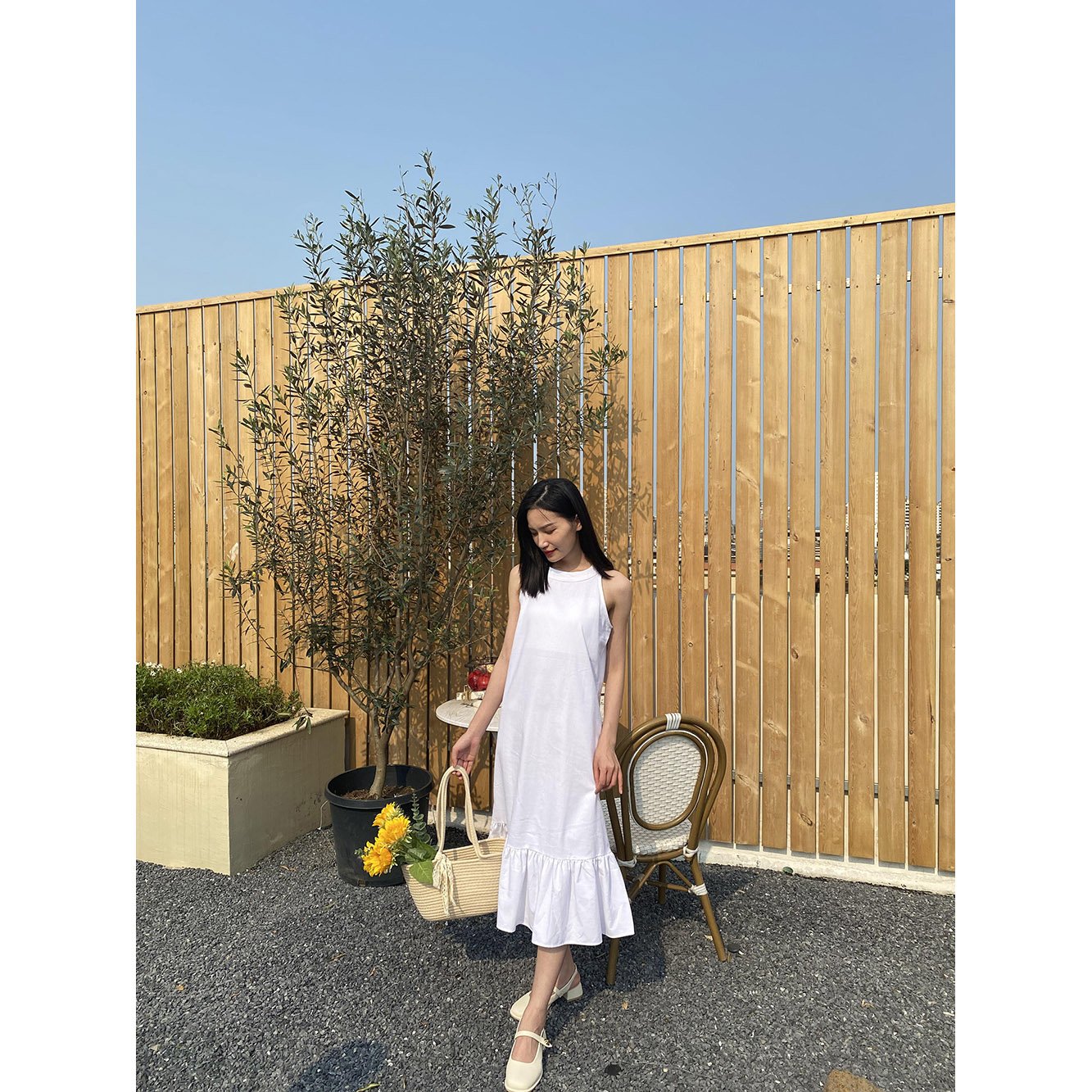 Custom Brand Linen Natural Solid Cotton Clothing Casual Women's Dresses Knit Long White Dress Latest Arrivals Plus Size