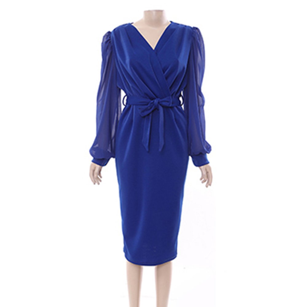 Natural Elegant Ladies Casual Spring Women Clothing Fitted Long Sleeve Dresses