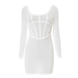 Woman casual fashion dress long sleeve dress