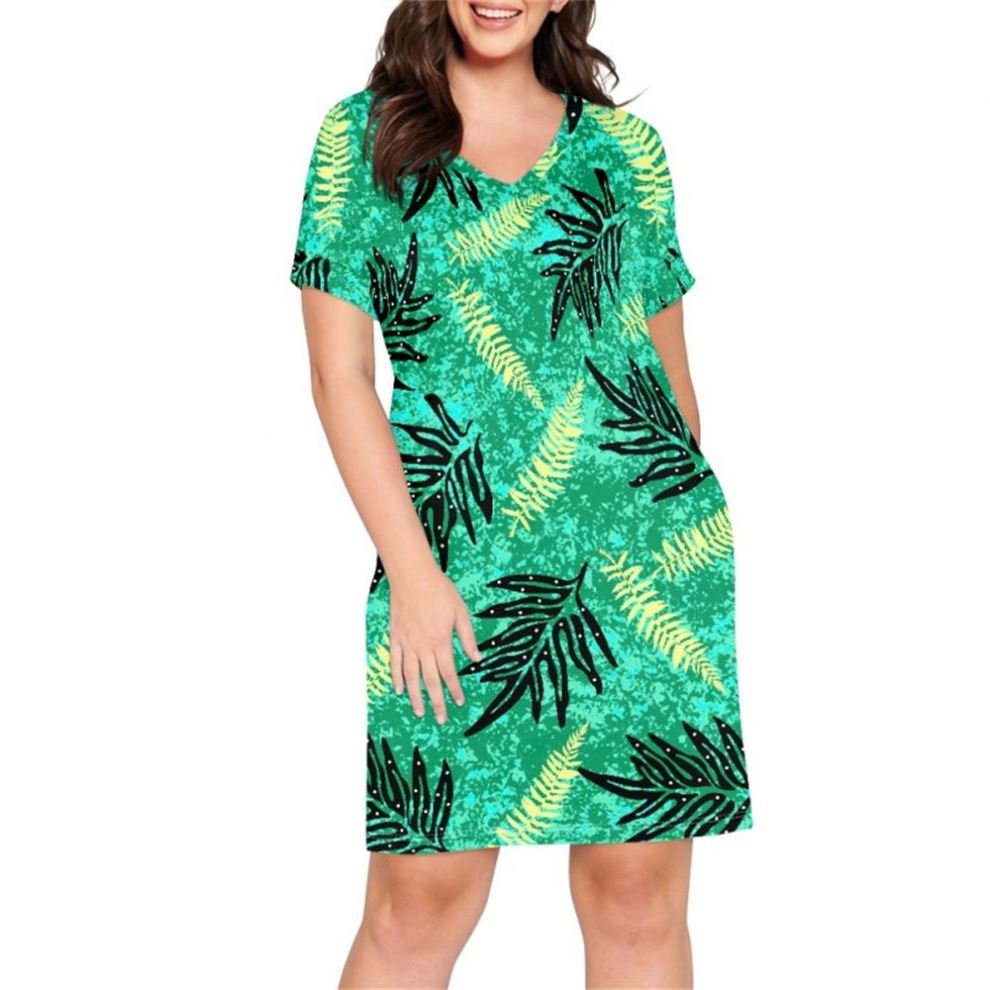 Custom Women's 2024 Knee-length Casual Dresses Women T shirt Loose Dress Short-sleeved Loose-fitting Dress