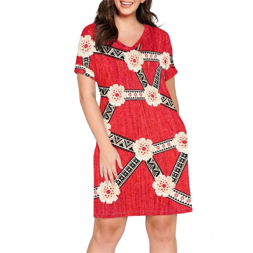 Custom Women's 2024 Knee-length Casual Dresses Women T shirt Loose Dress Short-sleeved Loose-fitting Dress