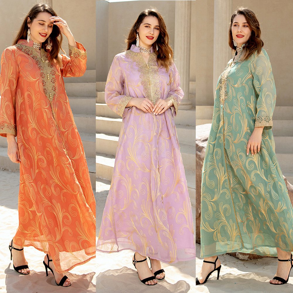 The new 2023 Muslim abaya women muslim dress dubai Arabic jilbab abaya Middle East swing long dress fashion jalabiya islamic