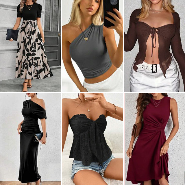 Wholesale bulk clothing,women's T-shirts shirts tops dresses mixed styles for shipment
