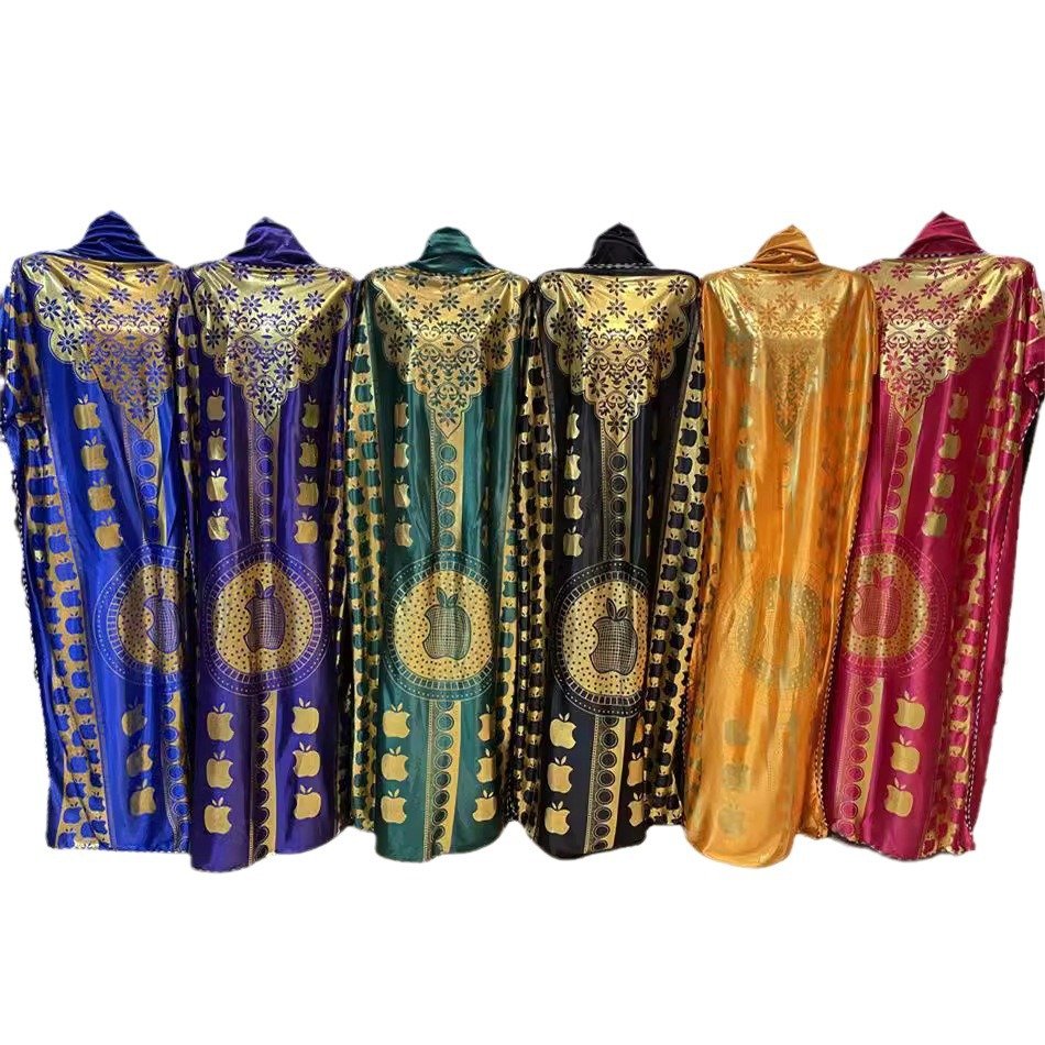 Hot Sell New foil women Dress Robe 2Pcs-Set Muslim Dubai Women Loose Soft Maxi Clothing Dress Kaftan Abaya Gown