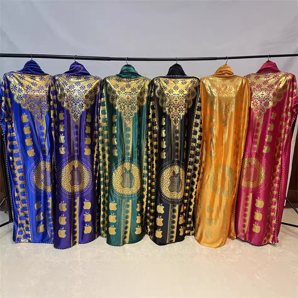 Hot Sell New foil women Dress Robe 2Pcs-Set Muslim Dubai Women Loose Soft Maxi Clothing Dress Kaftan Abaya Gown
