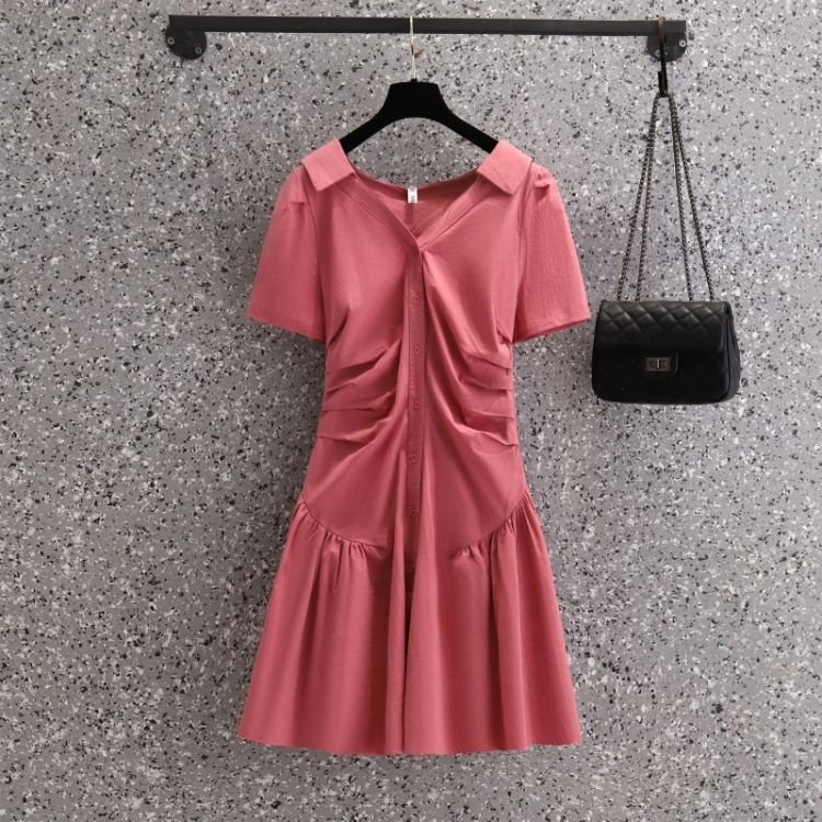 2022 the latest style women's dress women's short sleeve mid length dress high quality dress