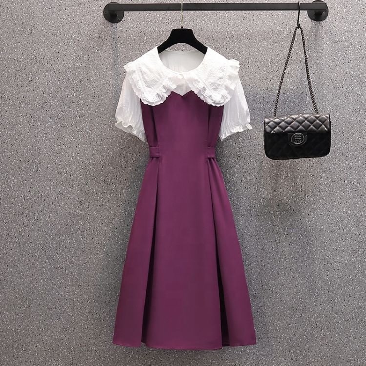 2022 the latest style women's dress women's short sleeve mid length dress high quality dress