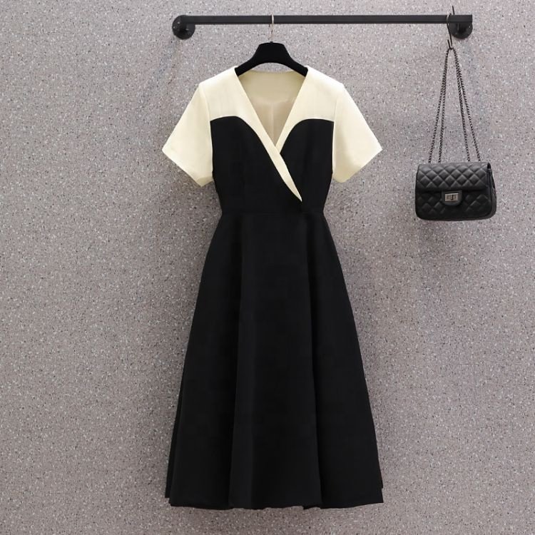 2022 the latest style women's dress women's short sleeve mid length dress high quality dress