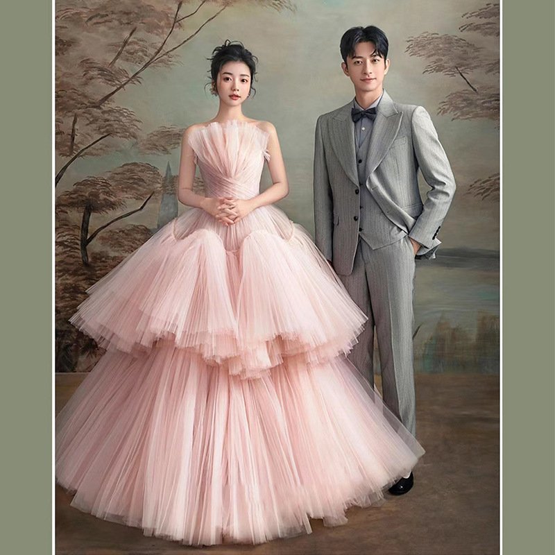 SUNNY Studio Theme Wedding Photography Outdoor Photo Dress Pink Wedding Dresses
